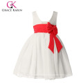 Grace Karin Sleeveless Princess White Flower Vestidos para meninas CL4608